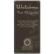Portal 2 Welcome Tin Wall Sign